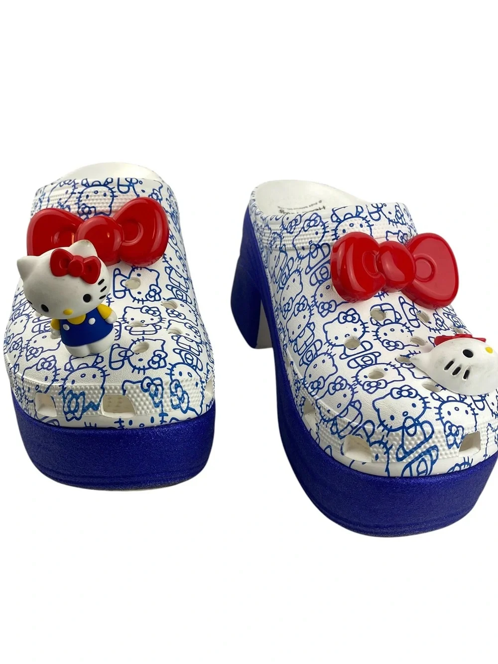 Hello Kitty Crocs Siren Heeled Clog Platform Shoes Size Men 8 Women 10 w Jibbitz - Picture 5 of 15